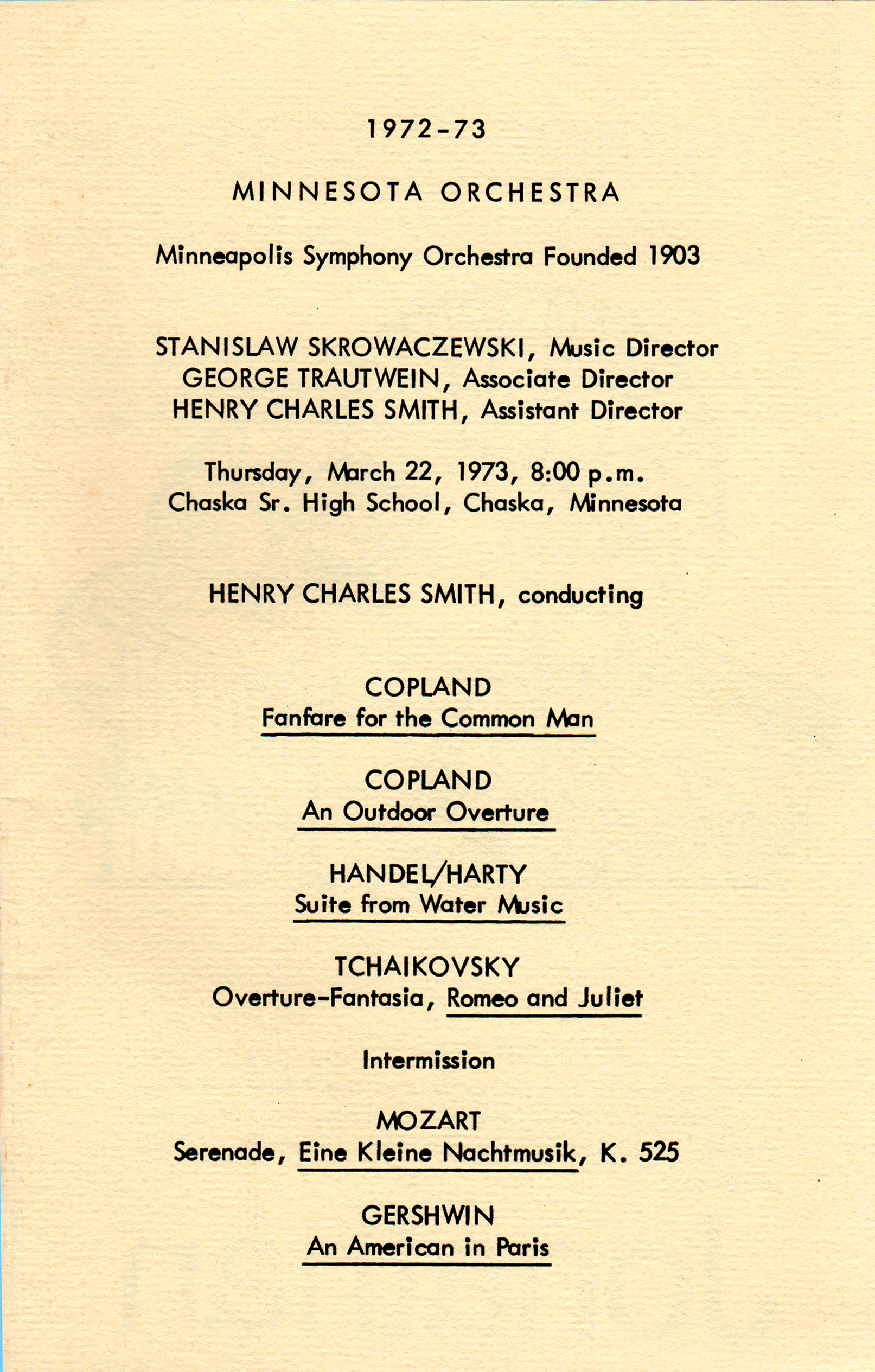 Minnesota Orchestra program cover